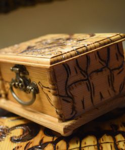 hand crafted wood burned music box
